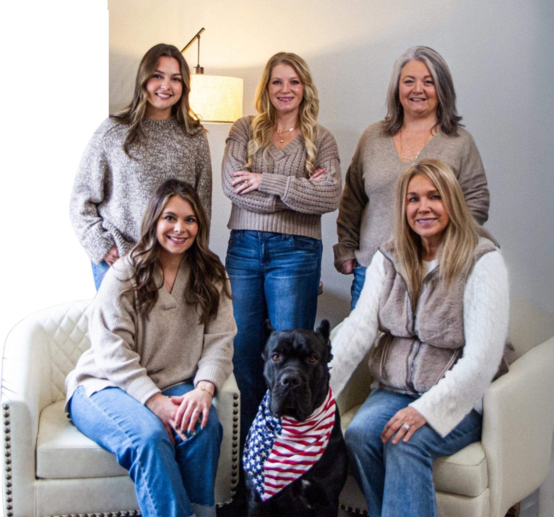 Clients relaxing with their dog at Gates Tax Service